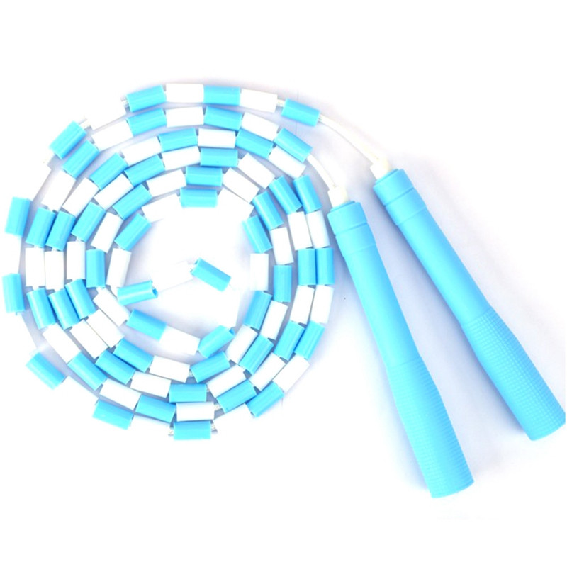 Coarda de săritură moale cu margele Mâner anti-alunecare Reglabil fără încurcături Coarda de sărit de fitness segmentată Menține-te în formă Antrenament Joc