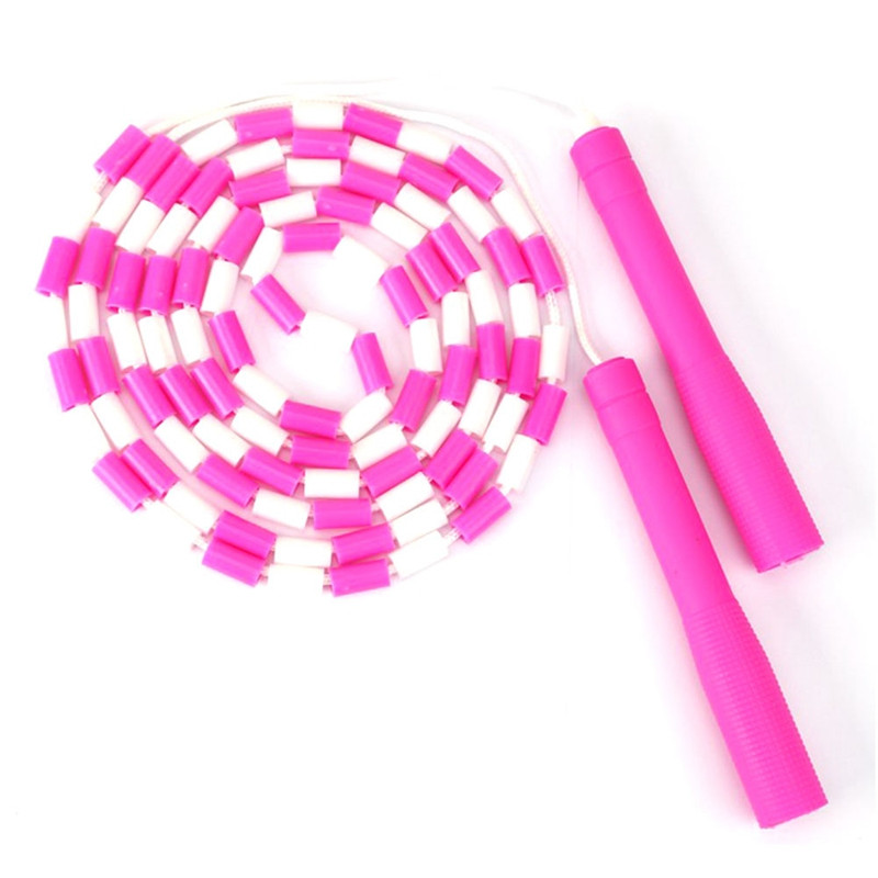 Coarda de săritură moale cu margele Mâner anti-alunecare Reglabil fără încurcături Coarda de sărit de fitness segmentată Menține-te în formă Antrenament Joc