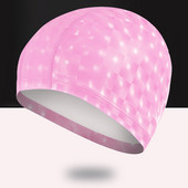 Άνδρες Γυναικείες Ελεύθερο μέγεθος Ελαστικό αδιάβροχο PU ύφασμα σκουφάκι κολύμβησης Προστασία αυτιών μακριά μαλλιά Αθλητικό καπέλο πισίνας Καπέλο κολύμβησης