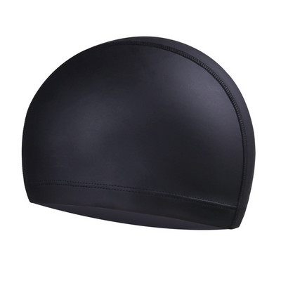 Άνδρες Γυναικείες Ελεύθερο μέγεθος Ελαστικό αδιάβροχο PU ύφασμα σκουφάκι κολύμβησης Προστασία αυτιών μακριά μαλλιά Αθλητικό καπέλο πισίνας Καπέλο κολύμβησης