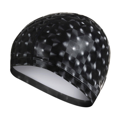 Άνδρες Γυναικείες Ελεύθερο μέγεθος Ελαστικό αδιάβροχο PU ύφασμα σκουφάκι κολύμβησης Προστασία αυτιών μακριά μαλλιά Αθλητικό καπέλο πισίνας Καπέλο κολύμβησης