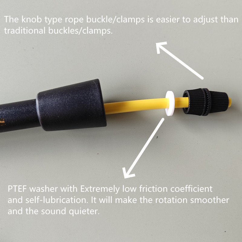 ÖTVÖZMÉNY (TPU+PVC vegyes) kötél puha hideg ellen -20 ℃ új anyag téli RA alakú fogantyú ugrókötél vacsora hosszú 3,2 méter