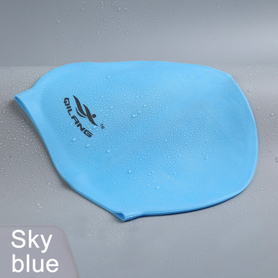 1 DB szilikon úszó női férfi vízálló rugalmas gél, fül hosszú haj védő medence kalaphuzat felnőtt gyermekek számára