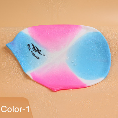 1 DB szilikon úszó női férfi vízálló rugalmas gél, fül hosszú haj védő medence kalaphuzat felnőtt gyermekek számára