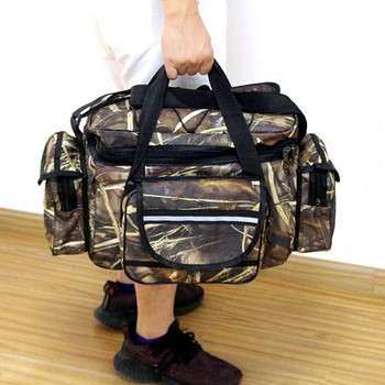 Мултифункционална чанта за риболов Риболовна раница против надраскване, регулируема през рамо през рамо, поясна чанта, чанта за рибни примамки за открито