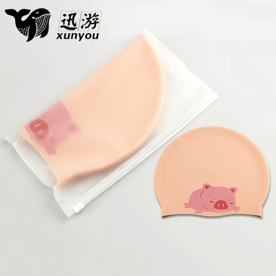 XUNYOU mood Ujumismüts Lastele Multifilmid Loomad Bassein Sport Turban Müts Trükitud Ujumine Pikk Silikoon Elastne Hulgimüük