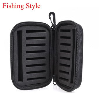 JSFUN Portabale Fly Fishing Lure Spinner Spoon Bait Foam Box Πέστροφα Flies Fishook Fish Hook Σκληρή θήκη αποθήκευσης EVA Container bag