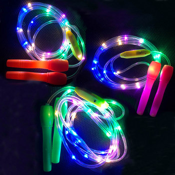 Светещи фитнес въжета за скачане LED светещи прескачащи деца Светещи домашни училищни деца Въже за упражнения за тяло Произволен цвят
