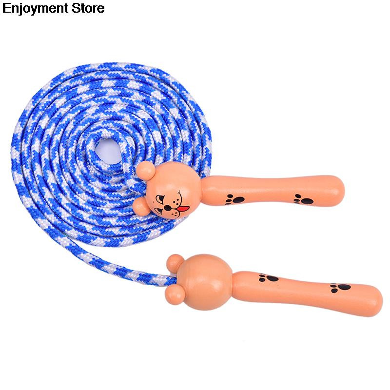 JULYHOT Vaikams šokinėjimo virvės medinės rankenos Sportinis kultūrizmas, fitnesas Puikus animacinis filmukas šokinėjimo virvės medinė rankena