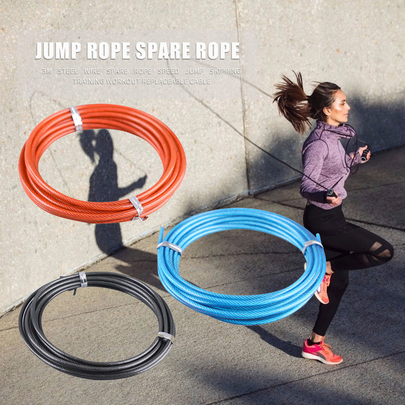 3 m-es acélhuzal ugrókötelekhez Tartalékkötél Cserélhető drótkábel Fémsebességű huzal Ugrálókötél Tartozékok Fitness felszerelések
