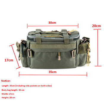 Многофункционална водоустойчива чанта за риболов Спортна опаковка на кръста на открито Риболовни примамки Чанта за съхранение на екипировка Единични чанти за кръст X448