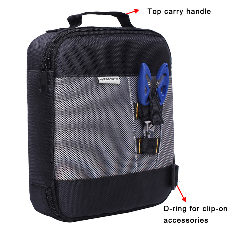 10” x 8,5” x 2” Negru Momeli Momeli Liant Pungă Pescuit Naluci Depozitare Portofel Cutie pentru Viermi și Jig-uri din plastic moale