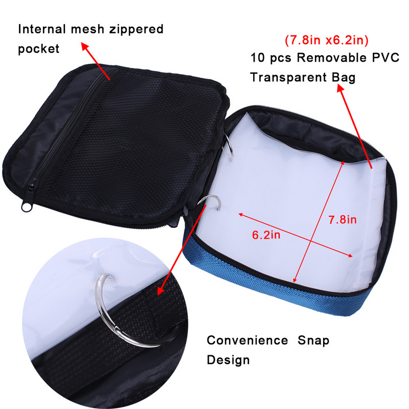 10” x 8,5” x 2” Negru Momeli Momeli Liant Pungă Pescuit Naluci Depozitare Portofel Cutie pentru Viermi și Jig-uri din plastic moale