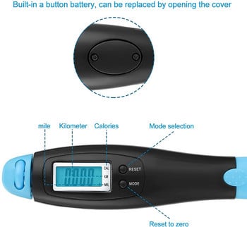 Електронно въже за скачане, фитнес въже за скачане, въже за скачане с брояч на калории, безжично въже за скачане с регулируема дължина 