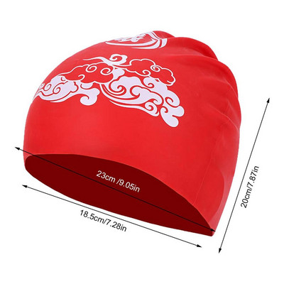 Șepci de înot din silicon pentru adulți, bărbați, femei, pălărie de înot în stil chinezesc, pentru împletituri de păr lung și gros, șepci moi de înot