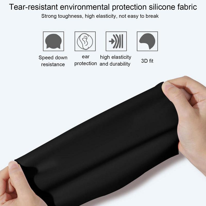 Șepci de înot din silicon pentru adulți, bărbați, femei, pălărie de înot în stil chinezesc, pentru împletituri de păr lung și gros, șepci moi de înot