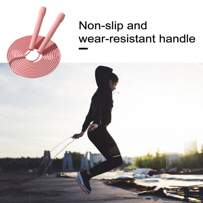 Greitojo šuolio virvė Ergonomiška rankena Greitoji šokinėjimo virvė, skirta vaikams, suaugusiems, lengva, nesipainiojanti šokdynė, pritaikyta svoriui