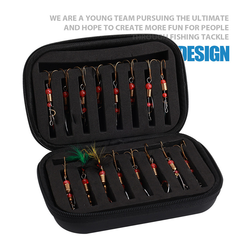 Püügipeibutis Spinner Litritega kott Kärbsed Pliipea Konksu Mähis Kaasaskantav Rahakoti ümbris EVA Liner 16 Sööta Püügisöötade Säilituskott