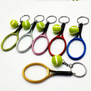 Тенис ключодържател Симулация Мини тенис ракета Топка Ключодържател Висулка Чанта Ключодържател Аксесоари Аксесоар за ключове Висулка във формата на тенис
