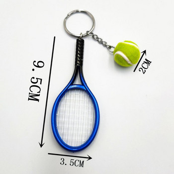 Тенис ключодържател Симулация Мини тенис ракета Топка Ключодържател Висулка Чанта Ключодържател Аксесоари Аксесоар за ключове Висулка във формата на тенис