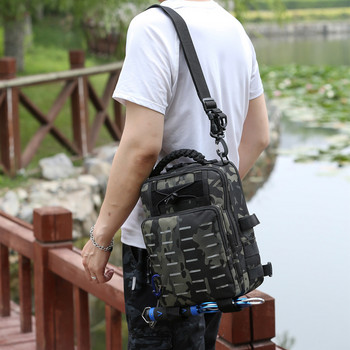 Многофункционална чанта за риболовни принадлежности Опаковка за съхранение на примамка за риба Водоустойчива чанта с едно рамо Раница