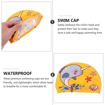 3 τεμ. Χαριτωμένα παιδικά υφασμάτινο καπάκι κολύμβησης Καπέλα για νήπια Baby Bath Polyester Παιδιά