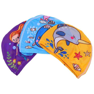 3 бр. Сладки детски шапки от плат за плуване Шапки за малки деца Бебешка баня Полиестерни деца