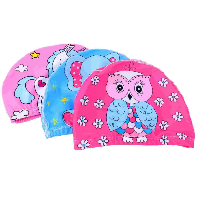 3 τεμ. Χαριτωμένα παιδικά υφασμάτινο καπάκι κολύμβησης Καπέλα για νήπια Baby Bath Polyester Παιδιά
