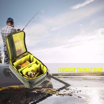 Нова риболовна чанта Преносима много отделения Риболовна линия Макара Кука за примамка Чанта за съхранение Полиестерни чанти за съхранение на риболов