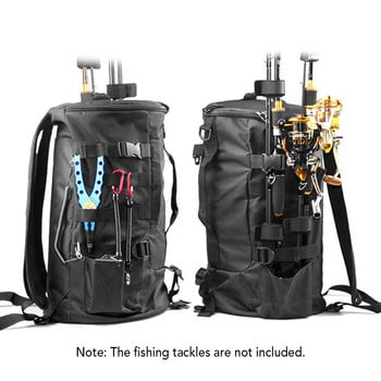 Многофункционална раница за риболов с голям капацитет Пътуване на открито Къмпинг Въдица Макара Чанта за принадлежности Чанта за през рамо Чанта за багаж