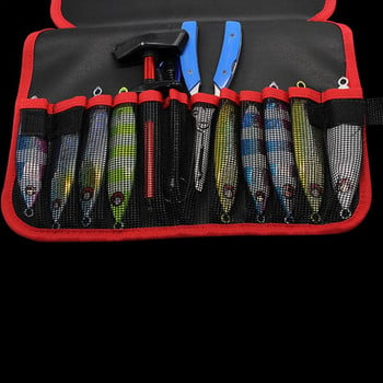 12 Slots Portabale Fishing Lure Spoon Bag Сгъваема риболовна чанта с джиг Риболовни принадлежности Джобна чанта Органайзер за примамки Куки Въдици