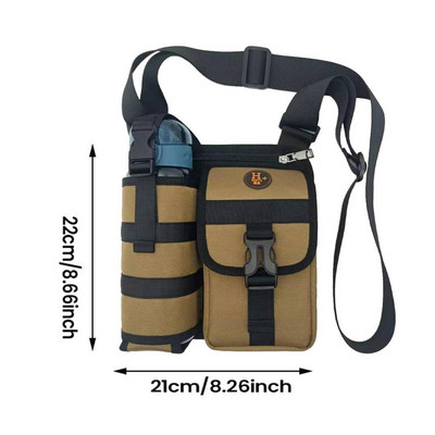 Vandens butelio nešiklio krepšys Crossbody maišelis su reguliuojamu dirželiu Pečių krepšiai su vandens butelio laikikliu Vandens butelio maišelis