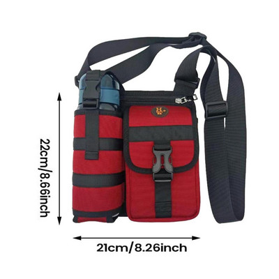 Vandens butelio nešiklio krepšys Crossbody maišelis su reguliuojamu dirželiu Pečių krepšiai su vandens butelio laikikliu Vandens butelio maišelis