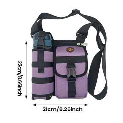 Vandens butelio nešiklio krepšys Crossbody maišelis su reguliuojamu dirželiu Pečių krepšiai su vandens butelio laikikliu Vandens butelio maišelis