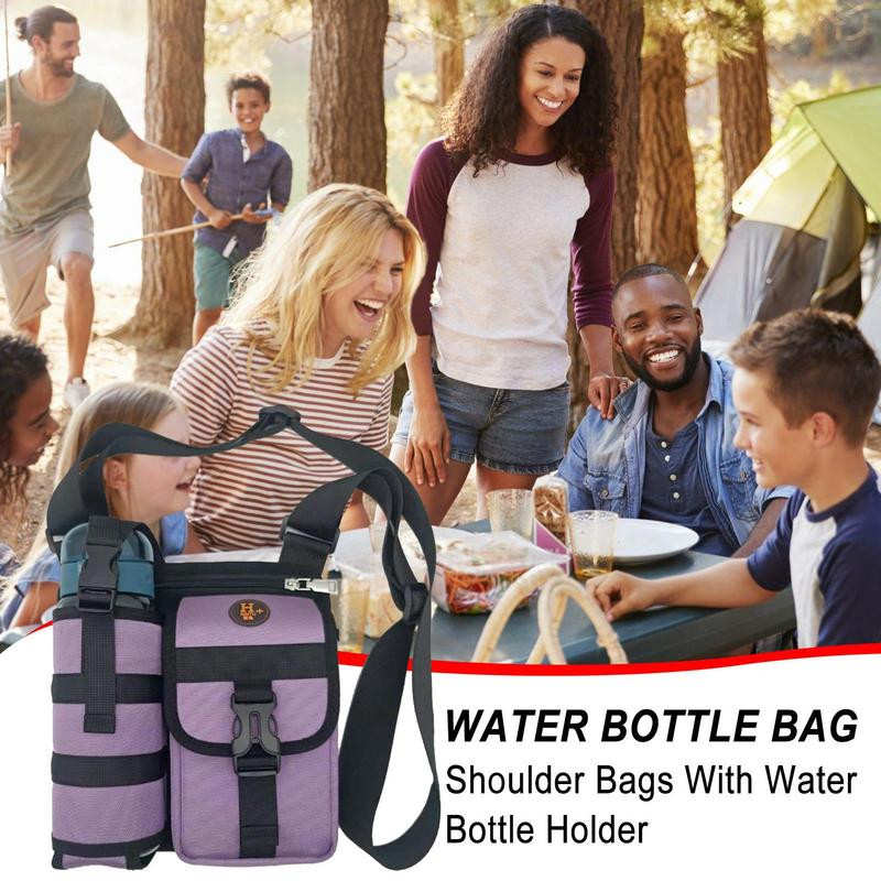 Vandens butelio nešiklio krepšys Crossbody maišelis su reguliuojamu dirželiu Pečių krepšiai su vandens butelio laikikliu Vandens butelio maišelis