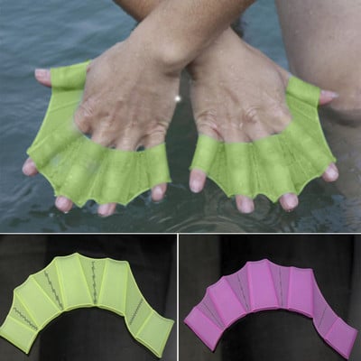 1 Pair Children Adult Silicone Hand Paddle Flippers Swimming Webbed Gloves Easy To Use Comfortable Reusable Dive Gloves 그물장갑
