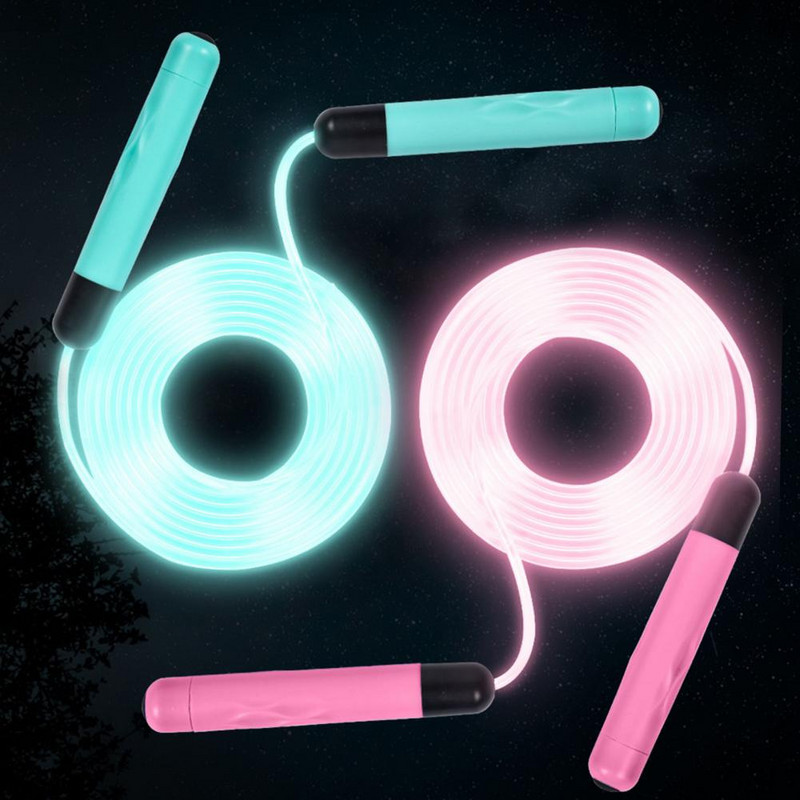 Coarda de sărit strălucitoare Ajustabilă anti-alunecare Funcționează cu baterie cu lumină TPU LED Coarda de sărit Luminată Coarda de sărit luminoasă pentru copii