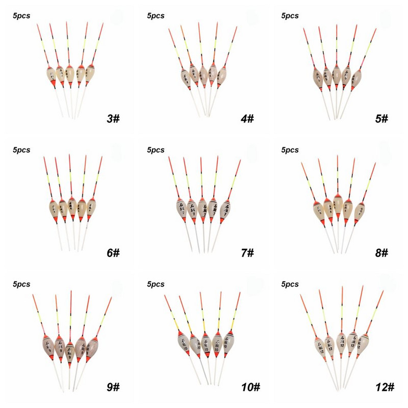 5 komada plovaka za pecanje od balsa drva Balsa Flotteur Peche plitki plutajući modeli Dodaci Više veličina Izvrsni plovci za ribolov