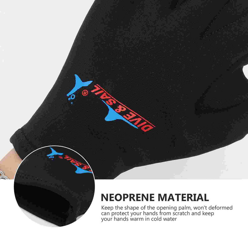1 par rukavica za plivanje Webbed Aquatic Fit Traning Gloves Paddles Diving Hand Web (crno)