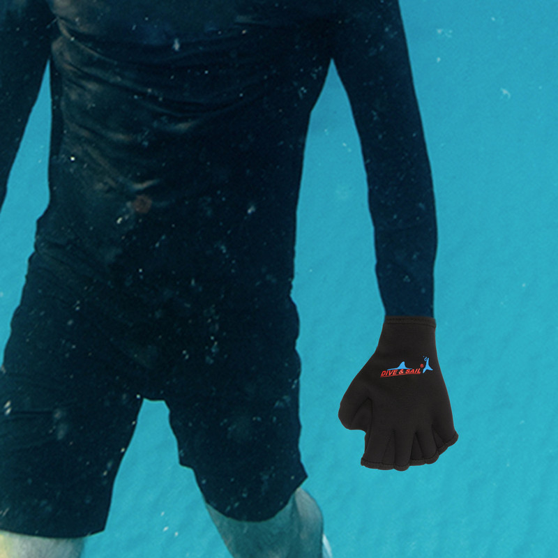 1 par rukavica za plivanje Webbed Aquatic Fit Traning Gloves Paddles Diving Hand Web (crno)
