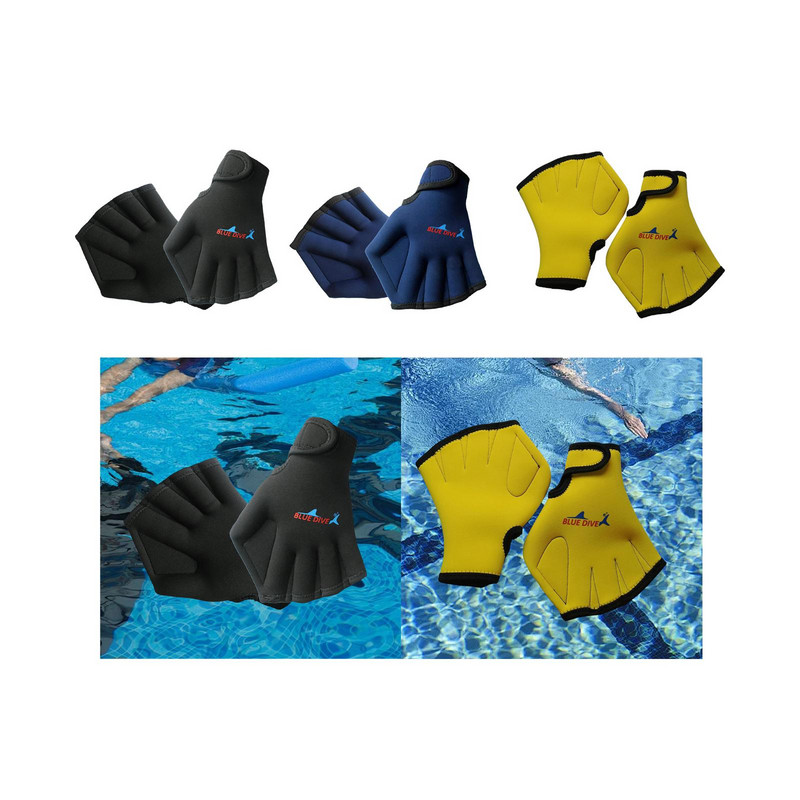 Hálós úszókesztyűk Úszókesztyűk vízi fitneszsportokhoz felnőtteknek