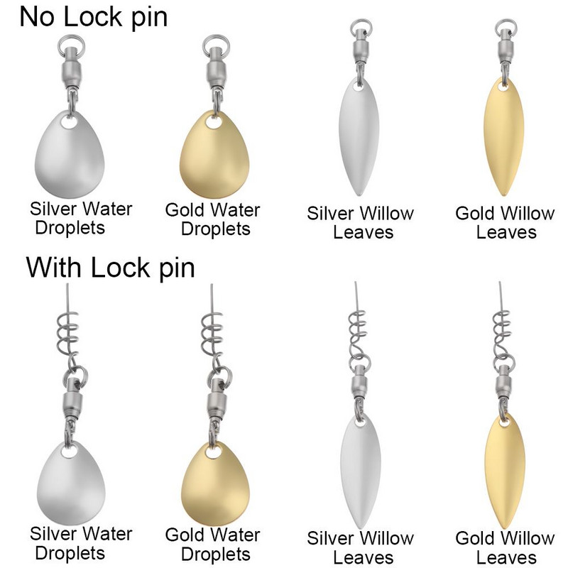 7 tk veepiisad/pajulehed kujuga metallist peibutis DIY kalapüügi atraktor Spinner tera VIB helkur lusikaga kalapüügivahend