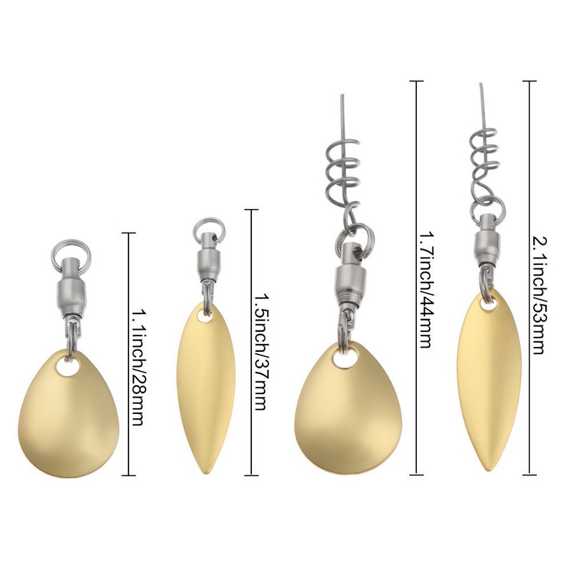 7 tk veepiisad/pajulehed kujuga metallist peibutis DIY kalapüügi atraktor Spinner tera VIB helkur lusikaga kalapüügivahend