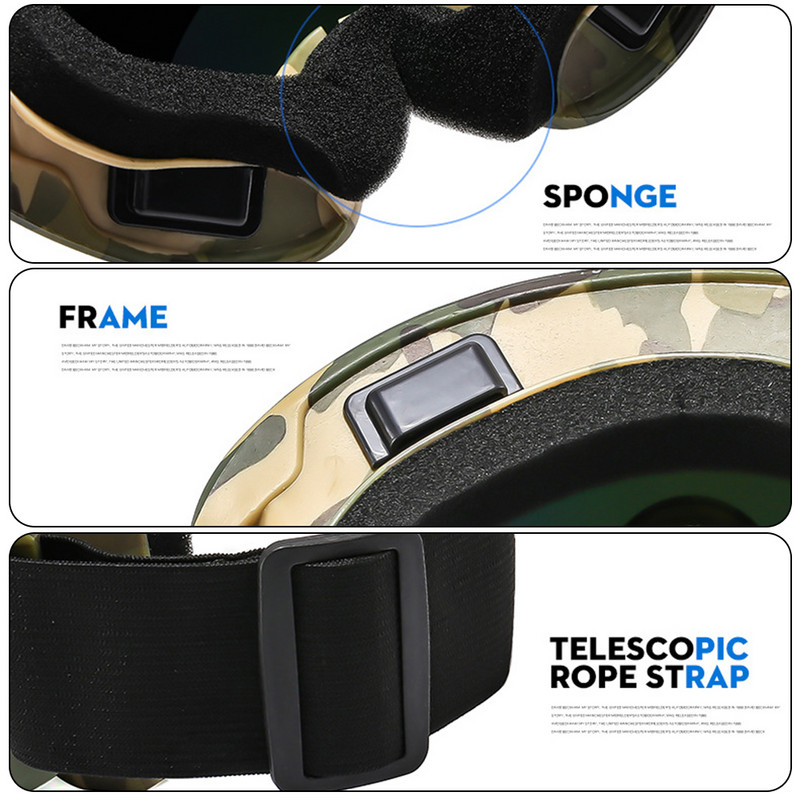 Didelio rėmo slidinėjimo akiniai su spalvingu lęšiu nuo rūko kalnų slidinėjimo akiniai lauko sportiniai snieglenčių akiniai suaugusiems jaunimui