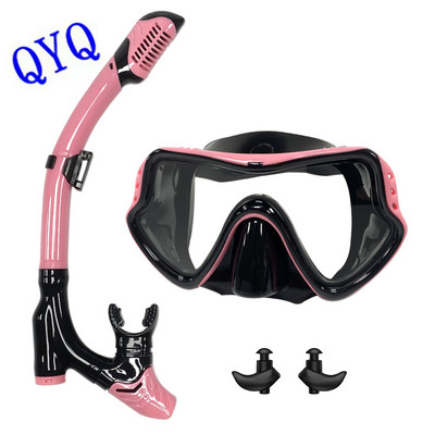 QYQ Sukeldumismask Professionaalne snorkelsukeldumismask ja snorkelid Prillid Prillid Sukeldumine Ujumine Easy Breath Tube komplekt Snorkelmask