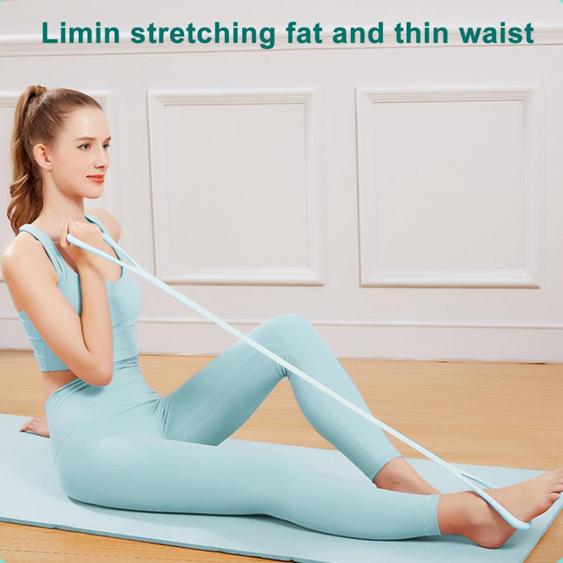 Silikonska otporna traka s 8 figura, ruka, leđa, rame, elastično uže za vježbanje, joga, rastezanje, fitness traka