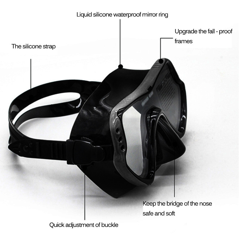 Cressi PANO4 laia vaatega sukeldumismask silikoonist seelik kolme objektiiviga panoraamsukeldumismask täiskasvanutele snorgeldamiseks