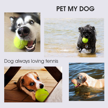 Домашно куче Кученце Тенис топка WELKIN Нова 63 мм хвърляща пръчка за изстрелване Консумативи за играчки Спорт на открито с гумен дизайн за домашни любимци