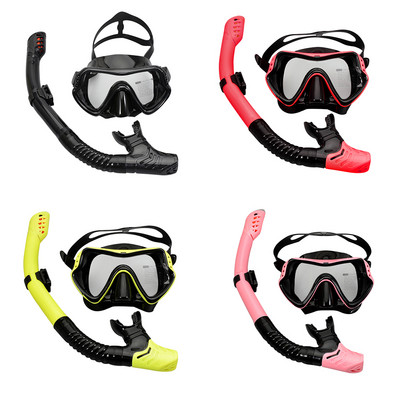 Zemūdens niršanas maskas snorkelēšanai elpošanas caurulītes komplekts pieaugušajiem paredzētam silikona pretaizmigšanas brillēm, brillēm peldbaseina aprīkojumam