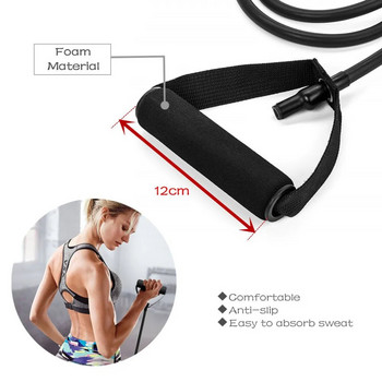 Ζώνες αντίστασης 5 επιπέδων με λαβές Yoga Pull Rope Elastic Fitness Exercise Tube Band για προπόνηση στο σπίτι Προπόνηση δύναμης